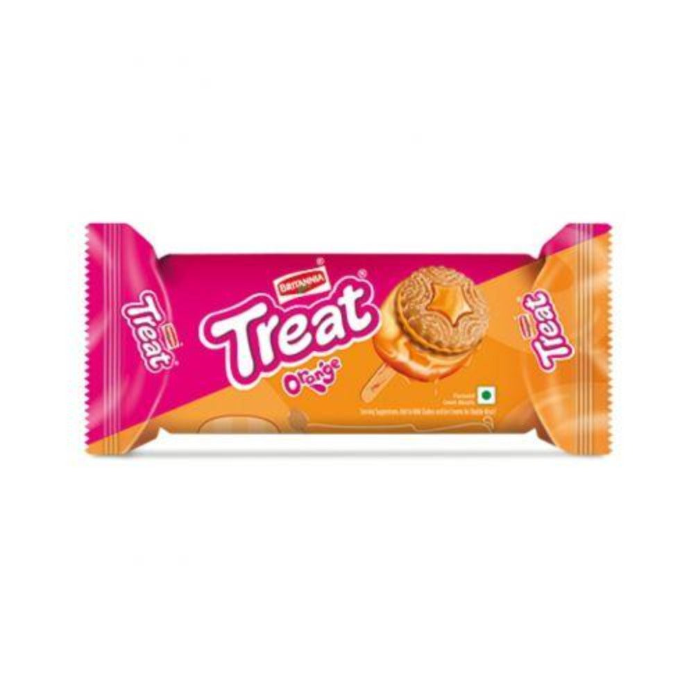 Britannia Treat Orange Flavored Sandwich Biscuits