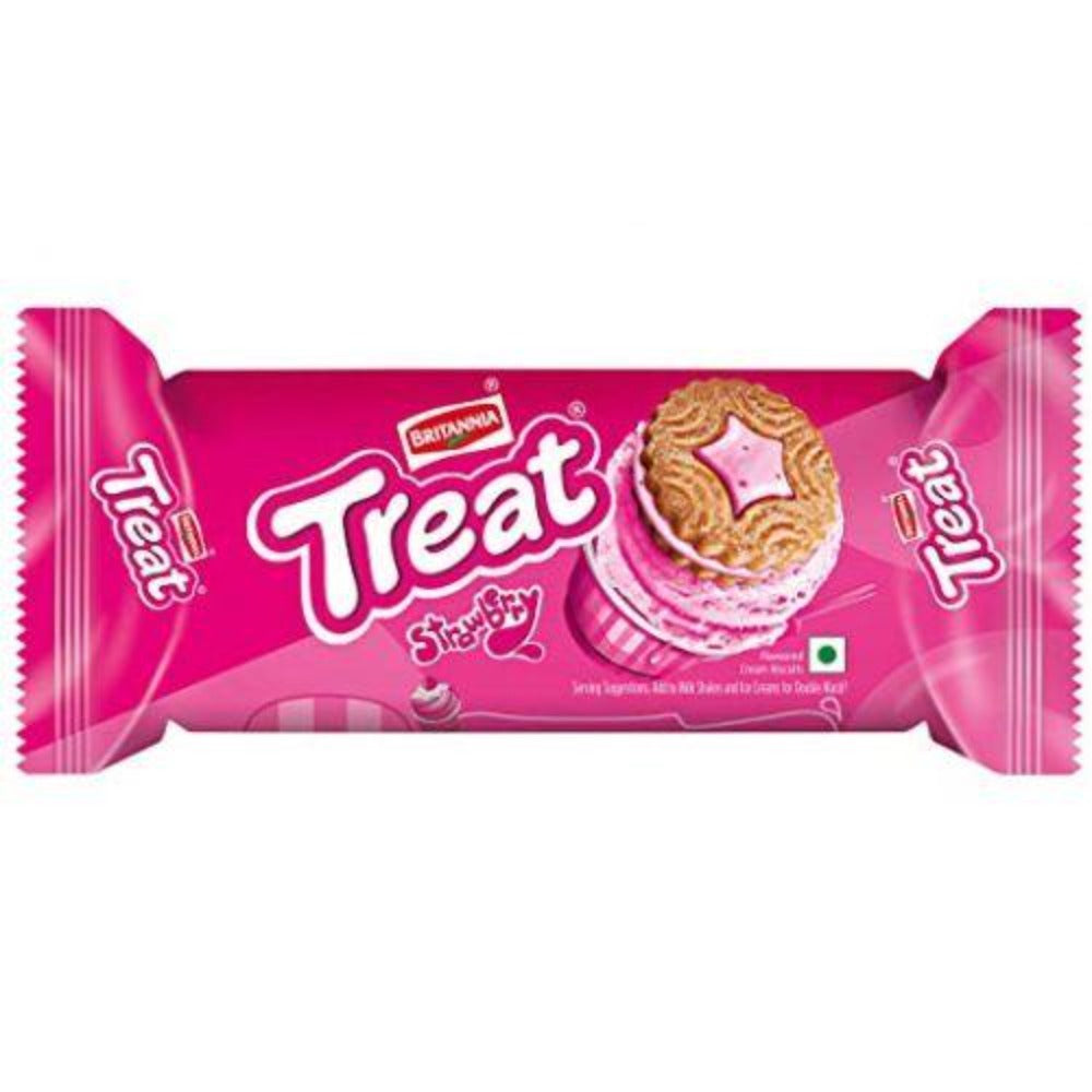 Britannia Treat Strawberry Flavored Sandwich Biscuits