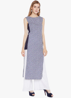 Stripes Straight Round Neck Long Women's Kurta, Style Code - MP23