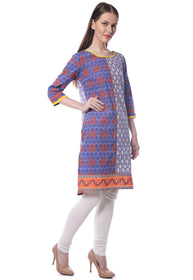 Straight Cotton Round Neck Women's Kurta, Style Code - S16147N