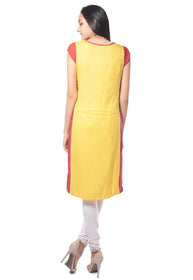 Straight Printed Viscose V-Neck Women's Kurta, Style Code - S16171N