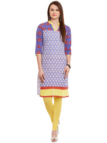 Straight Cotton Shirt Collar Women's Kurta, Style Code - S16144N