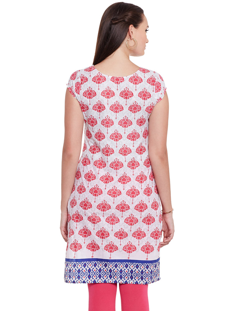 Short Cotton Round Neck Women's Kurta, Style Code - S16158N