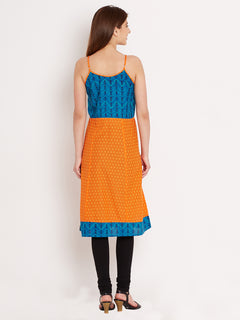 A-line Printed Camisole Neck Knee-Length Women's Kurta, Style Code - S16033N