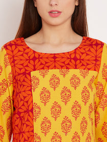 Straight Cotton Round Neck Women's Kurta, Style Code - S16100N