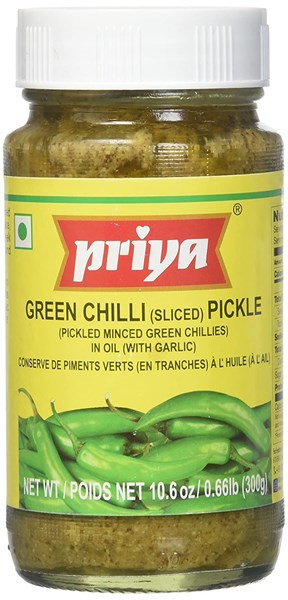 Priya Green Chilli Pickle With Garlic