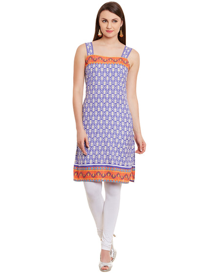 Sleeveless Cotton Blend Camisole Neck Women's Kurta, Style Code - S16152N